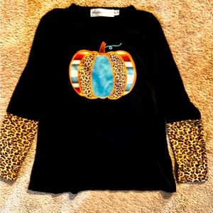 Southern Grace Girls youth long sleeve pumpkin shirt size 6-7
